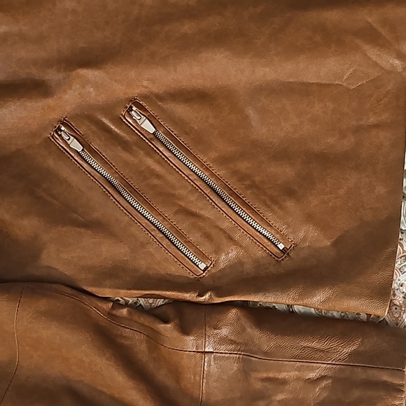 SoftLight light Brown leather jacket. Men's extra large. New never worn without. - Picture 2 of 9